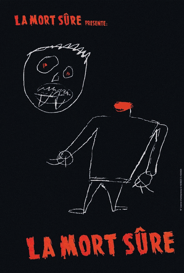 dessin d'enfant représentant un corps séparé de la tête d'un vampire